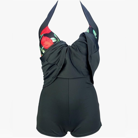 Retro Sailor Pin Up Swimsuit Skirtini Floral - Picture 4 of 5